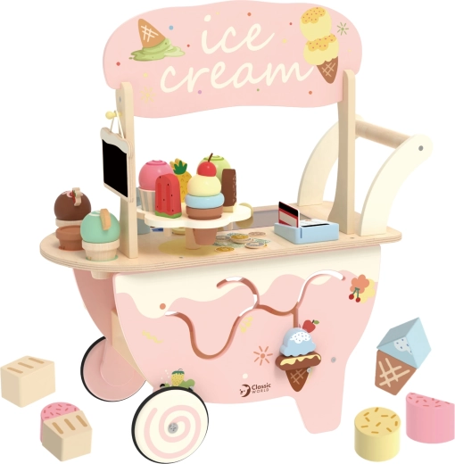 Stand de glace en bois mobile Classic World 3-en-1, 40 pièces