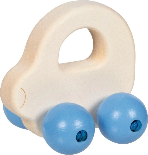 Anneau tactile en bois voiture avec perles - 1 pièce