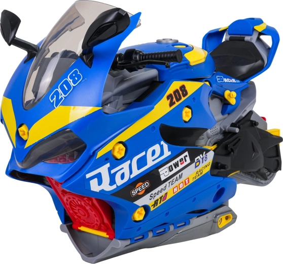 Moto pour enfants avec parking dépliable et fonction fumée