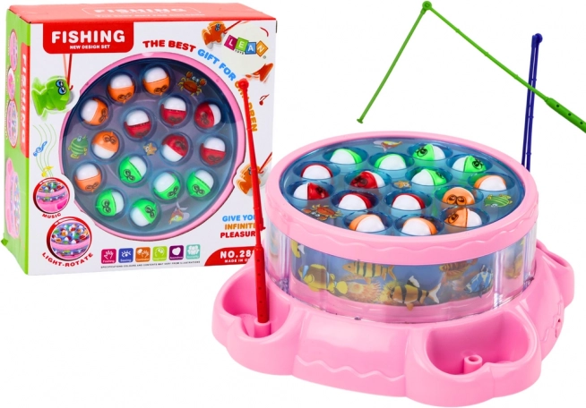 Jeu de pêche pour enfants rose avec lumières et sons