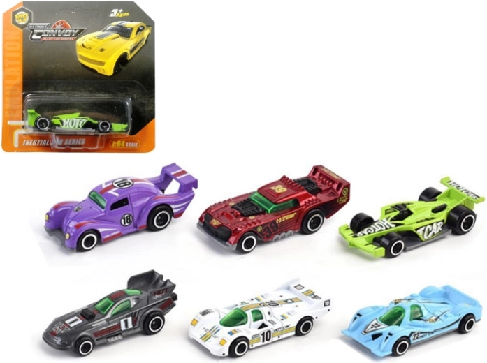 Petite voiture de course en métal sous blister