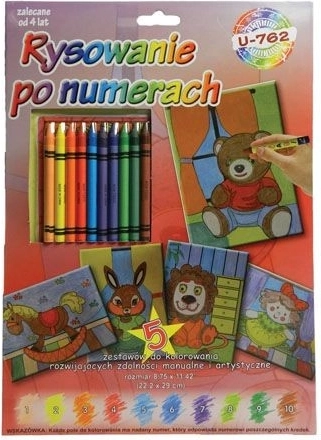 Coloriage classique – dessin par numéros avec crayons de cire - 1 pièce
