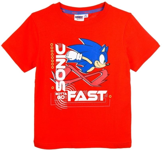 T-shirt rouge en coton Sonic