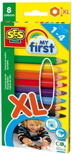 SES My First crayons de couleur extra épais pastel 8 pcs XL
