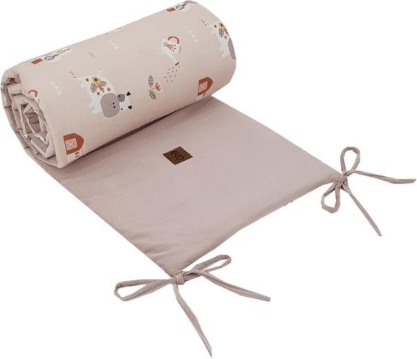 Tour de lit EKO Velvet My farm powder pink 180 × 35 cm