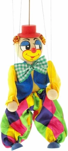 Marionnette clown en bois – grande