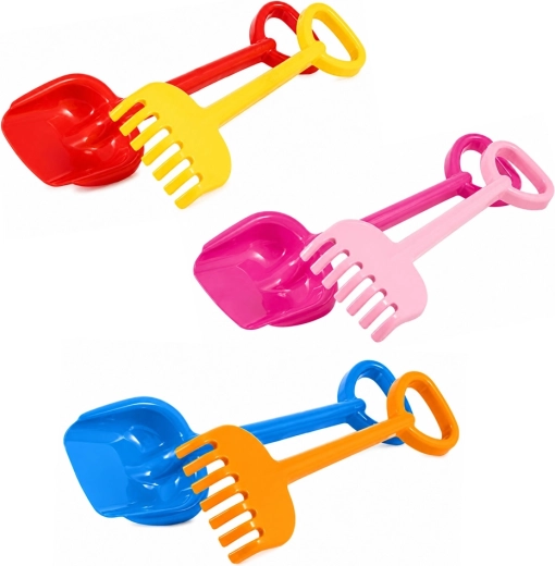 Grande pelle et râteau pour enfants pour le sable 55 cm – assortiment de couleurs