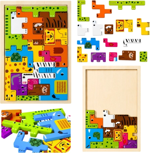 Puzzle en bois avec animaux – 20 pièces
