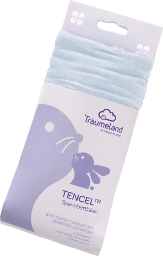 Drap-housse Träumeland Tencel uni bleu clair