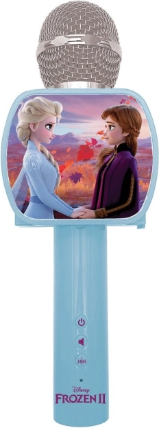 Microphone karaoké sans fil Disney La Reine des neiges avec haut-parleur intégré et modificateur de voix