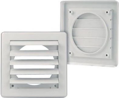 Grille de ventilation gravitationnelle 150 × 150 / 100 mm blanche