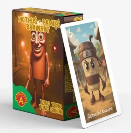 Pexeso et jeu de cartes Piotruś Brainrot – édition IA déjantée