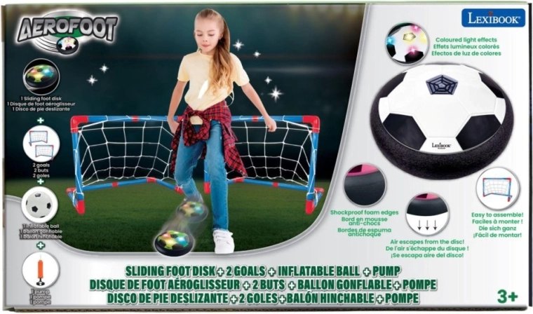 Lexibook AeroFoot – disque de football lumineux avec 2 buts portables