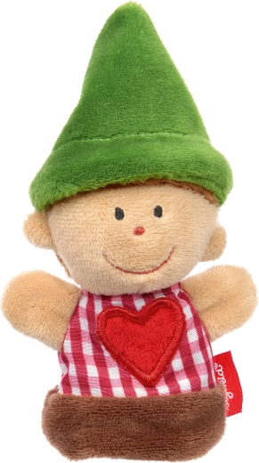 Marionnette à doigt en peluche Sigikid – lutin avec petit cœur