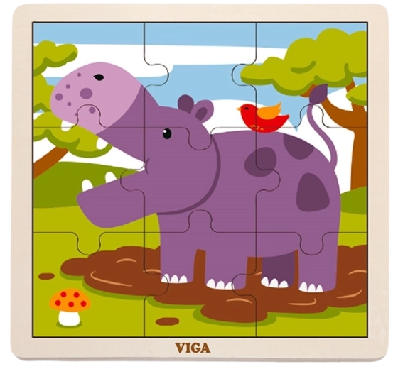Babu puzzle en bois hippopotame