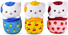 Chat en peluche dans un bubble tea, 30 cm - 1 pièce