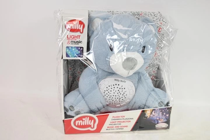 MillyBear ours en peluche bleu avec projecteur de ciel nocturne