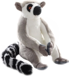 lémur en peluche avec fixation velcro 21 cm écoresponsable