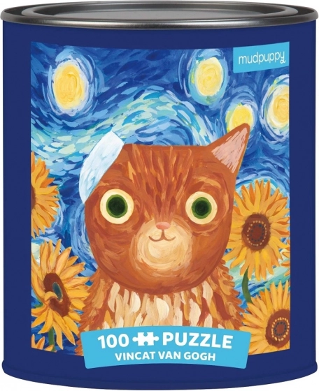 Puzzle Vincent van Gogh chats artistiques 100 pièces en boîte métallique