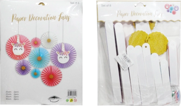 Décorations d’anniversaire – set de 8 rosaces colorées