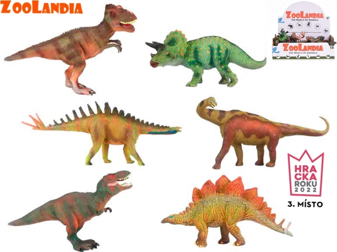 Zoolandia figurines de dinosaures 15–18 cm, set de 6 espèces