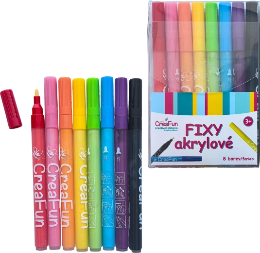 CreaFun feutres acryliques 8 couleurs