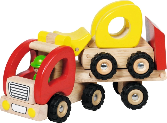 Camion en bois avec remorque surbaissée et chargeuse sur pneus Goki - 1 pièce