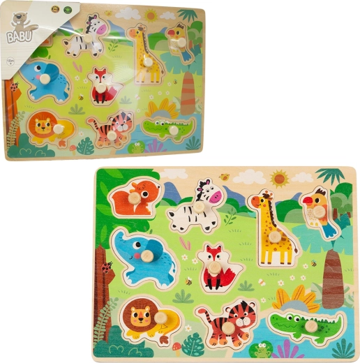 Babu puzzle à encastrer en bois safari