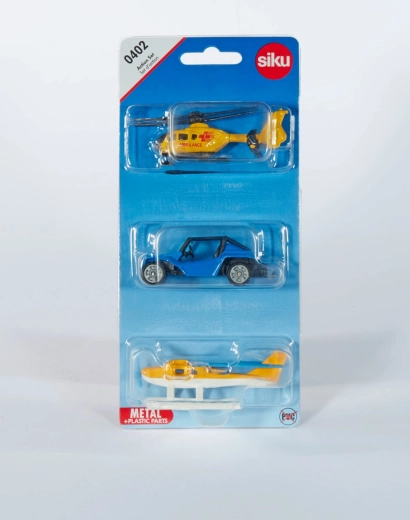 Set d’action SIKU buggy, hélicoptère et hydravion