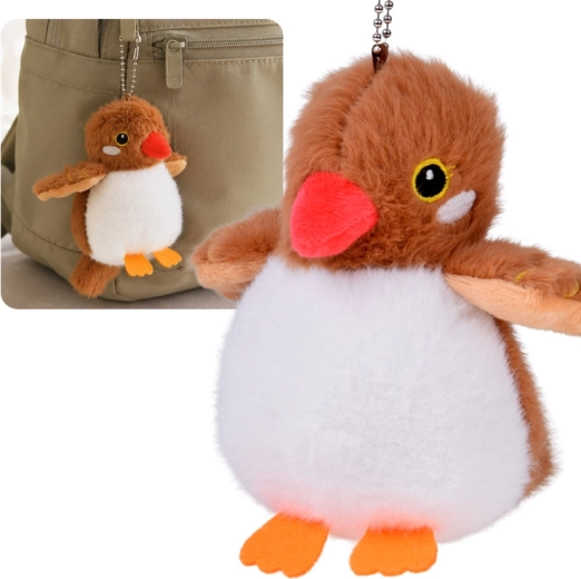 Oiseau en peluche Kazik avec pouet-pouet et porte-clés 13 cm - 1 pièce