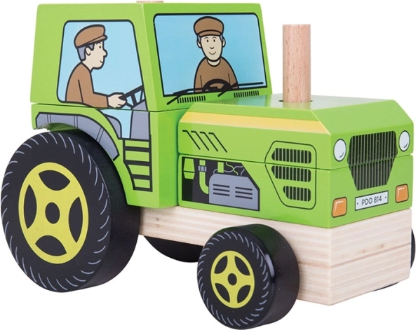 Tracteur en bois à empiler BIGJIGS