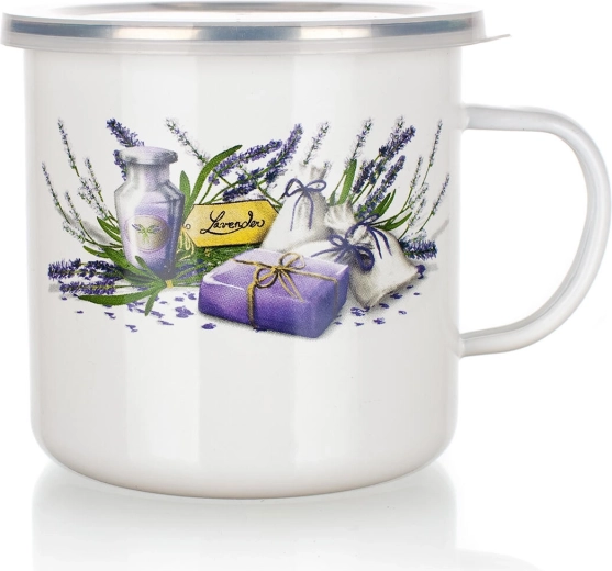 Mug émaillé avec couvercle Lavender 0,7 l