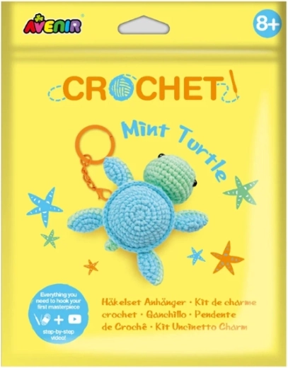 Crée ton propre porte-clés au crochet – tortue menthe