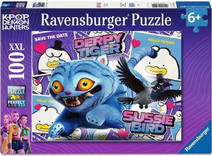 Puzzle Ravensburger K-pop : Tigre loufoque et oisillon Sussie XXL 100 pièces