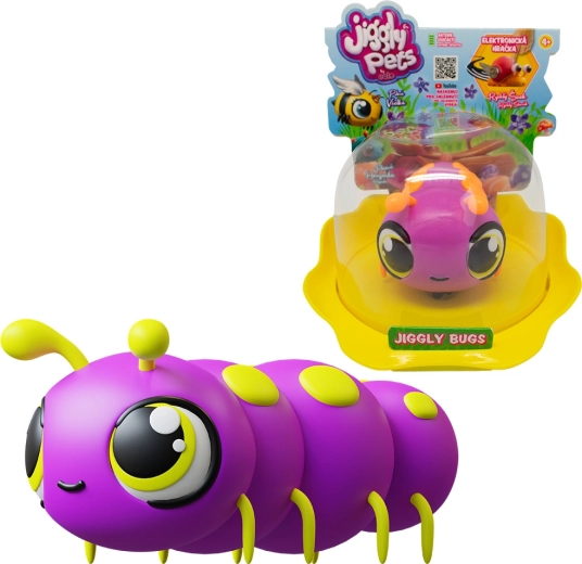 Chenille interactive JIGGLY BUGS violette