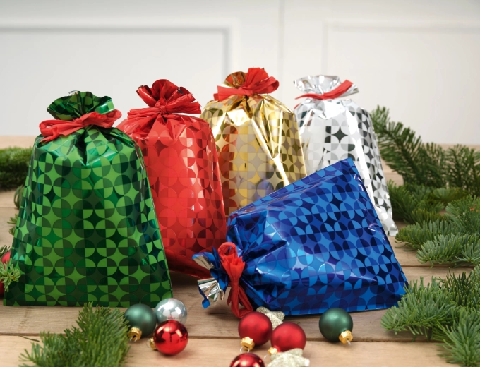 Sachet en cellophane 16 × 25 cm à effet holographique