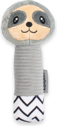 Jouet en peluche pour bébé avec sifflet et anneau de dentition NEW BABY paresseux