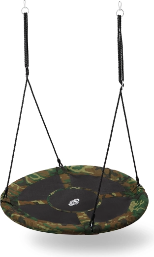 Balançoire suspendue nid de cigogne 110 cm camouflage NILS CAMP