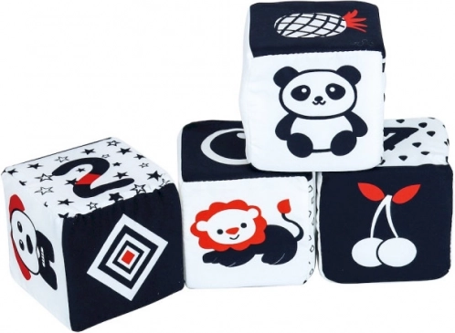Cubes sensoriels souples contrastés pour bébés