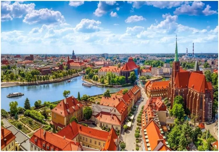 Puzzle Vue aérienne de Wrocław 1000 pièces CASTORLAND