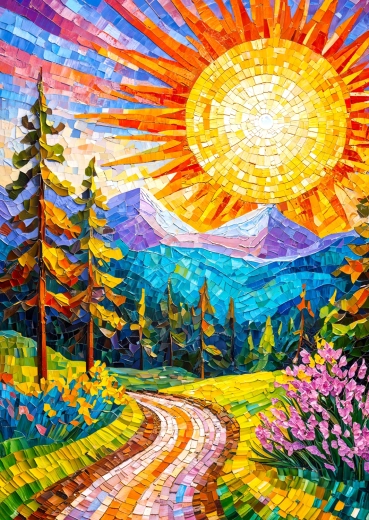 Puzzle Enjoy lever de soleil mosaïque 1000 pièces