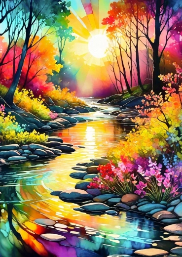 Puzzle Enjoy Ruisseau printanier 1000 pièces