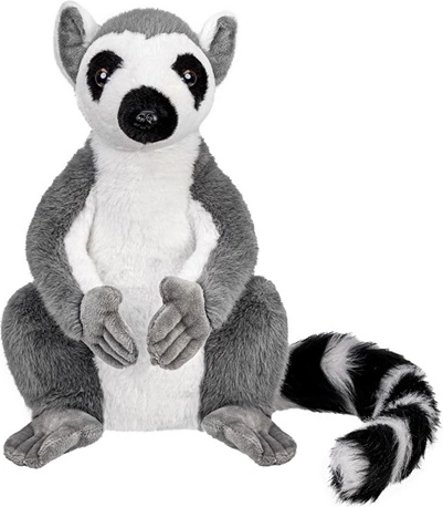 Lémur en peluche assis 20 cm