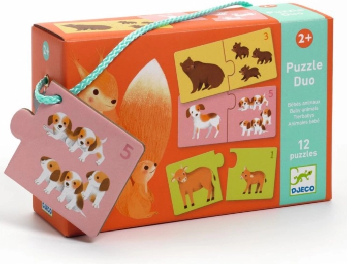Puzzle duo Djeco – compter avec les animaux