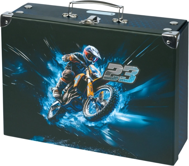 Valise scolaire pliable avec design motocross