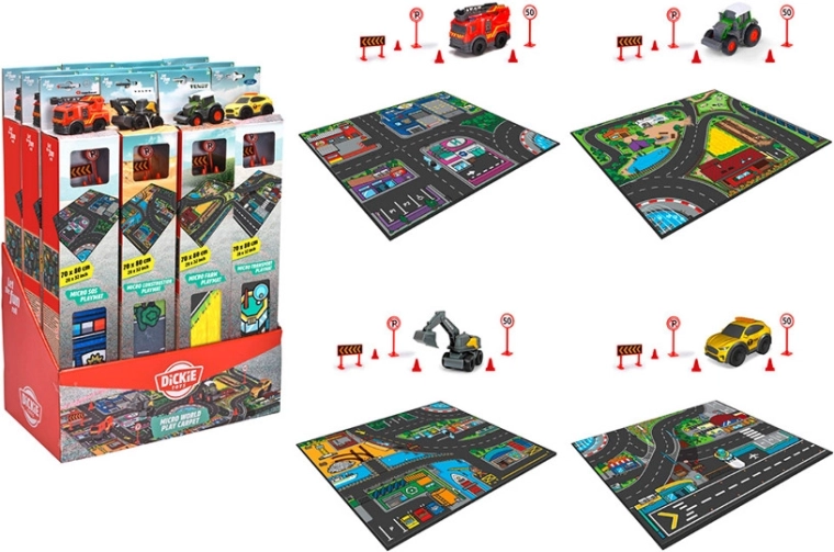 Ville de jeu – tapis avec petite voiture DICKIE TOYS 70 × 80 cm