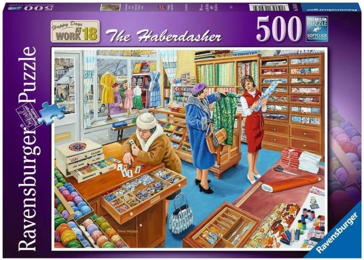 Puzzle Ravensburger Happy Days at Work : mercerie, 500 pièces