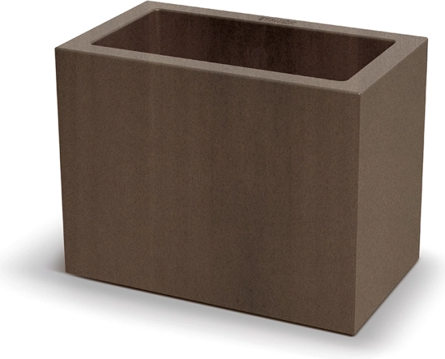 Jardinière rectangulaire auto-irrigante 58 cm, brun rouille