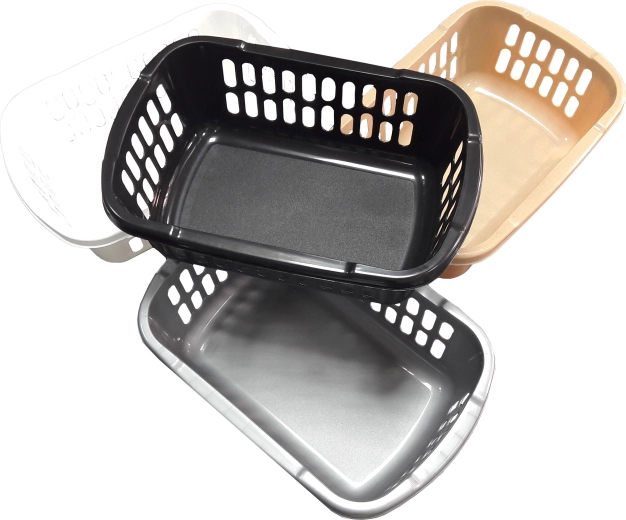 Panier de rangement en plastique moyen 28 × 19 × 9,5 cm – assortiment de couleurs