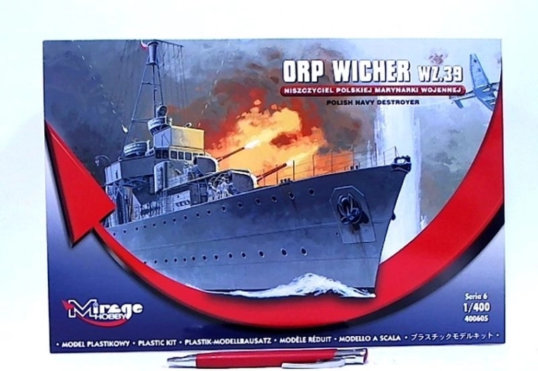 Mirage maquette en plastique du destroyer ORP Wicher w.z.39 1:400